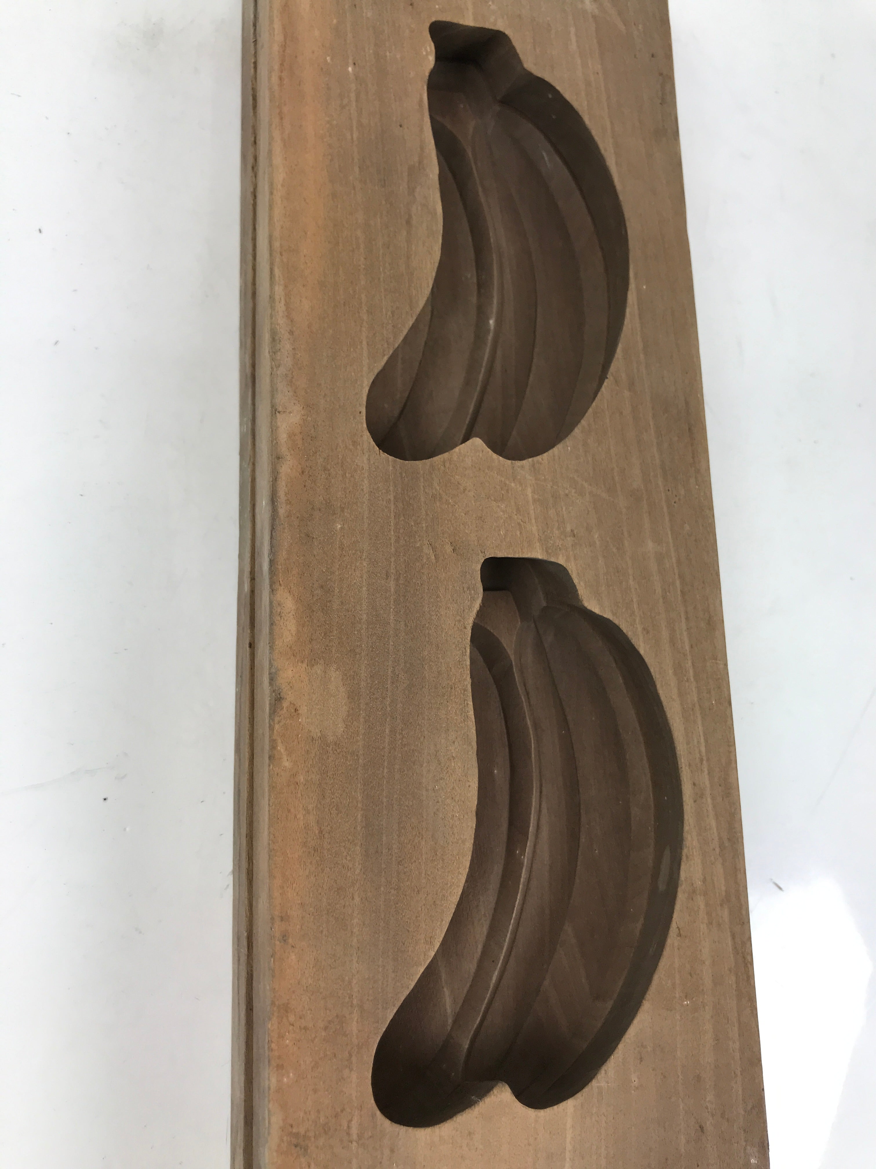 Japanese Wood Carved Kashigata Cake Mold Vtg Sweet Wagashi Banana Kg579
