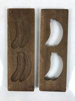 Japanese Wood Carved Kashigata Cake Mold Vtg Sweet Wagashi Banana Kg579