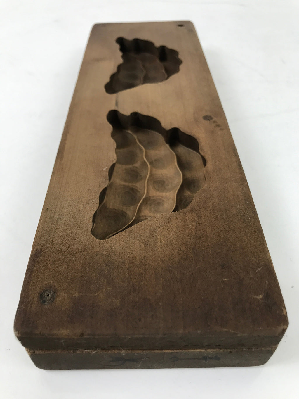 Japanese Wood Carved Kashigata Cake Mold Vtg Sweet Wagashi Beans Mame Kg553