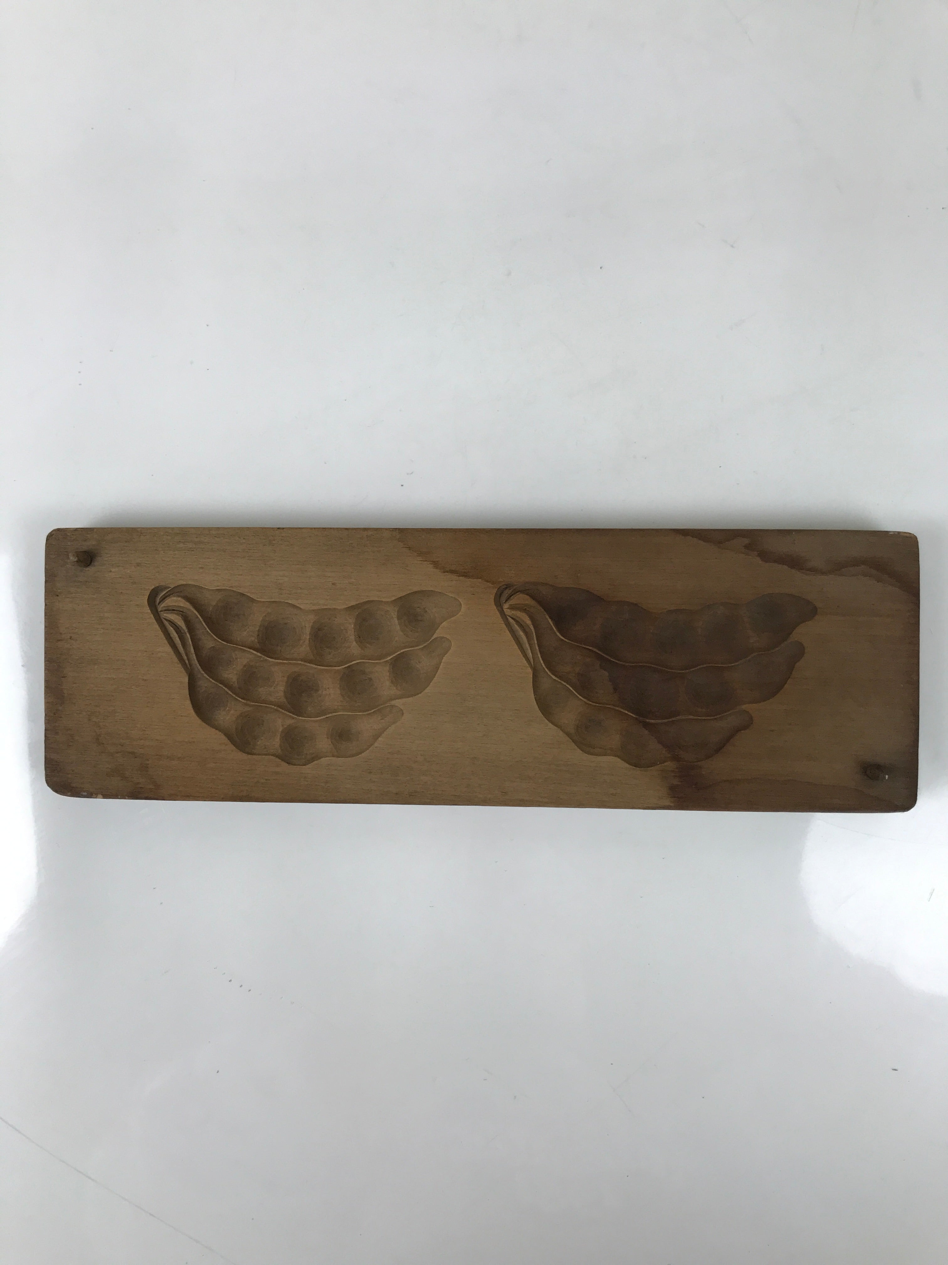 Japanese Wood Carved Kashigata Cake Mold Vtg Sweet Wagashi Beans Mame Kg553