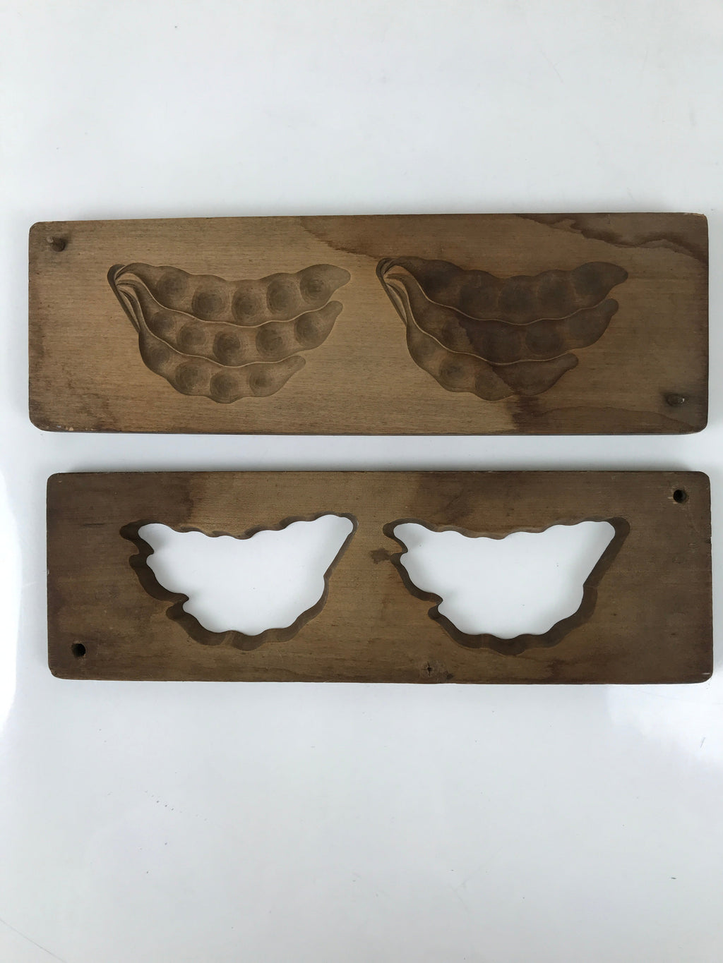 Japanese Wood Carved Kashigata Cake Mold Vtg Sweet Wagashi Beans Mame Kg553