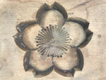 Japanese Wood Carved Kashigata Cake Mold Vtg Sweet Wagashi Cherry Blossom Kg591