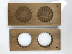 Japanese Wood Carved Kashigata Cake Mold Vtg Sweet Wagashi Cherry Blossoms Kg711