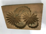 Japanese Wood Carved Kashigata Cake Mold Vtg Sweet Wagashi Chrysanthemum Kg592