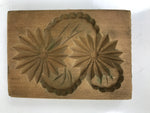Japanese Wood Carved Kashigata Cake Mold Vtg Sweet Wagashi Chrysanthemum Kg592