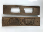 Japanese Wood Carved Kashigata Cake Mold Vtg Sweet Wagashi Cut Madai Fish Kg573