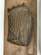Japanese Wood Carved Kashigata Cake Mold Vtg Sweet Wagashi Cut Madai Fish Kg599