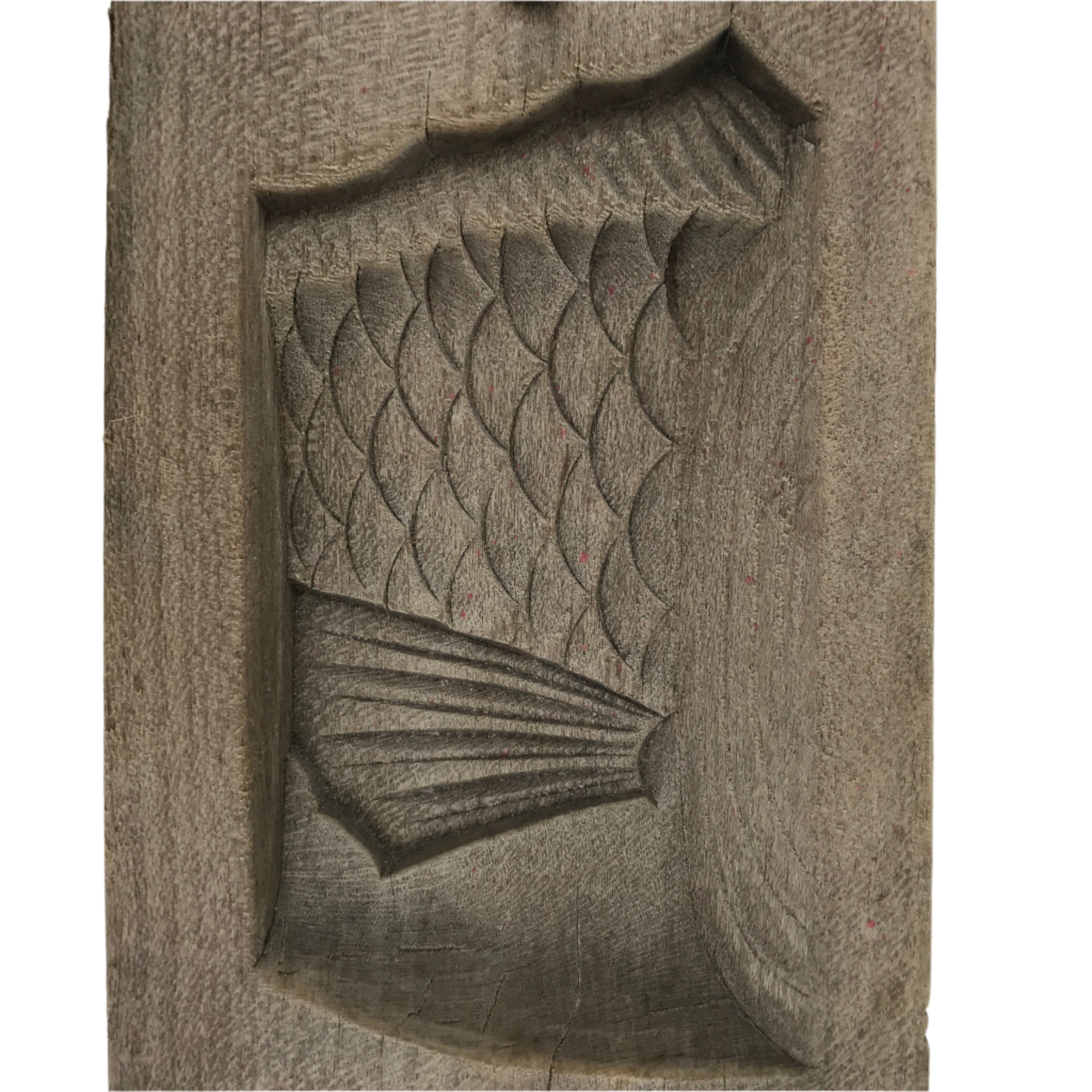 Japanese Wood Carved Kashigata Cake Mold Vtg Sweet Wagashi Cut Madai Fish Kg637