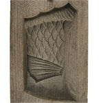 Japanese Wood Carved Kashigata Cake Mold Vtg Sweet Wagashi Cut Madai Fish Kg637
