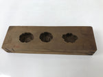 Japanese Wood Carved Kashigata Cake Mold Vtg Sweet Wagashi Flowers Kg555