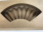 Japanese Wood Carved Kashigata Cake Mold Vtg Sweet Wagashi Folding Fan Kg581