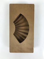 Japanese Wood Carved Kashigata Cake Mold Vtg Sweet Wagashi Folding Fan Kg581