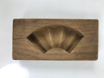 Japanese Wood Carved Kashigata Cake Mold Vtg Sweet Wagashi Folding Fan Kg687