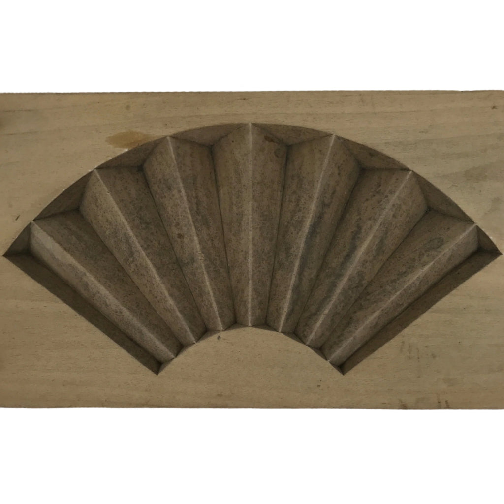 Japanese Wood Carved Kashigata Cake Mold Vtg Sweet Wagashi Folding Fan Kg709