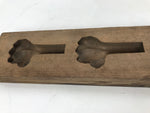 Japanese Wood Carved Kashigata Cake Mold Vtg Sweet Wagashi Ginger Shouga Kg572
