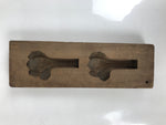Japanese Wood Carved Kashigata Cake Mold Vtg Sweet Wagashi Ginger Shouga Kg572