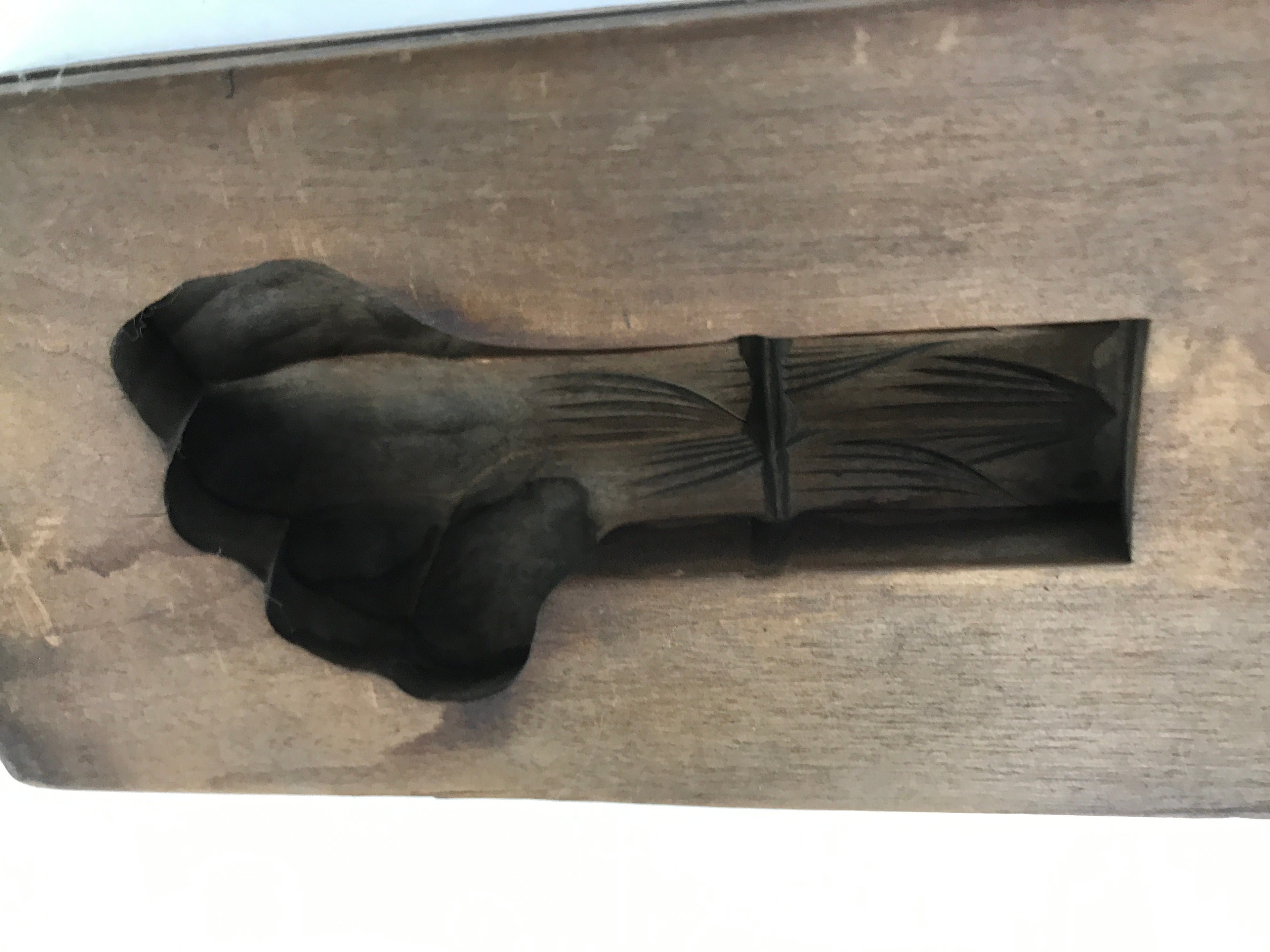 Japanese Wood Carved Kashigata Cake Mold Vtg Sweet Wagashi Ginger Shouga Kg597