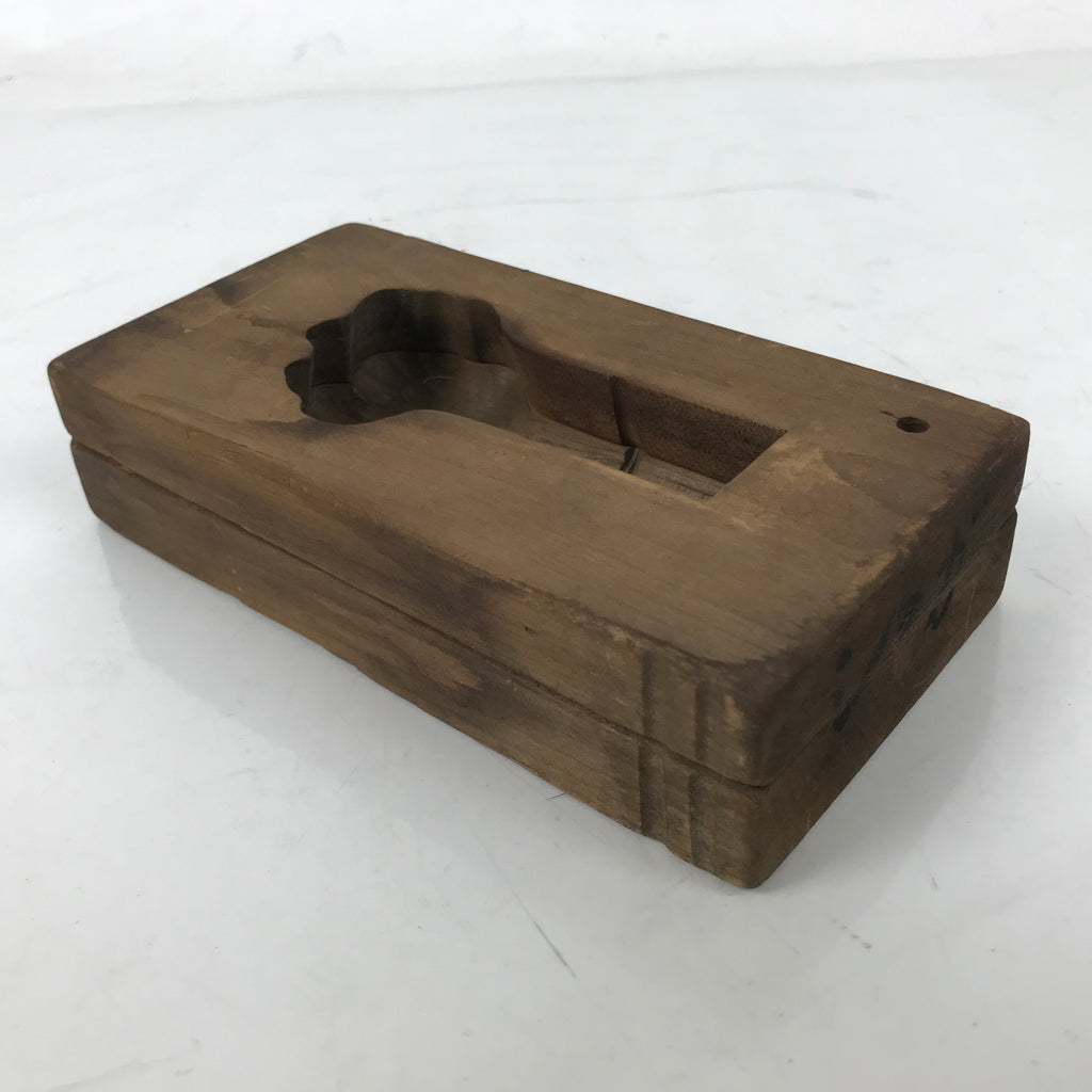 Japanese Wood Carved Kashigata Cake Mold Vtg Sweet Wagashi Ginger Shouga Kg597