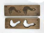 Japanese Wood Carved Kashigata Cake Mold Vtg Sweet Wagashi Goby Fish Haze Kg696