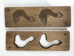 Japanese Wood Carved Kashigata Cake Mold Vtg Sweet Wagashi Goby Fish Haze Kg696