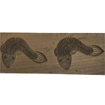 Japanese Wood Carved Kashigata Cake Mold Vtg Sweet Wagashi Goby Fish Haze Kg696