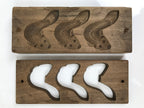 Japanese Wood Carved Kashigata Cake Mold Vtg Sweet Wagashi Goby Fish Haze Kg703