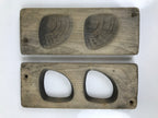 Japanese Wood Carved Kashigata Cake Mold Vtg Sweet Wagashi Hamuguri Clams Kg615