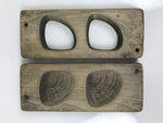 Japanese Wood Carved Kashigata Cake Mold Vtg Sweet Wagashi Hamuguri Clams Kg615