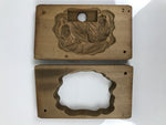 Japanese Wood Carved Kashigata Cake Mold Vtg Sweet Wagashi Heavenly Beings Kg761