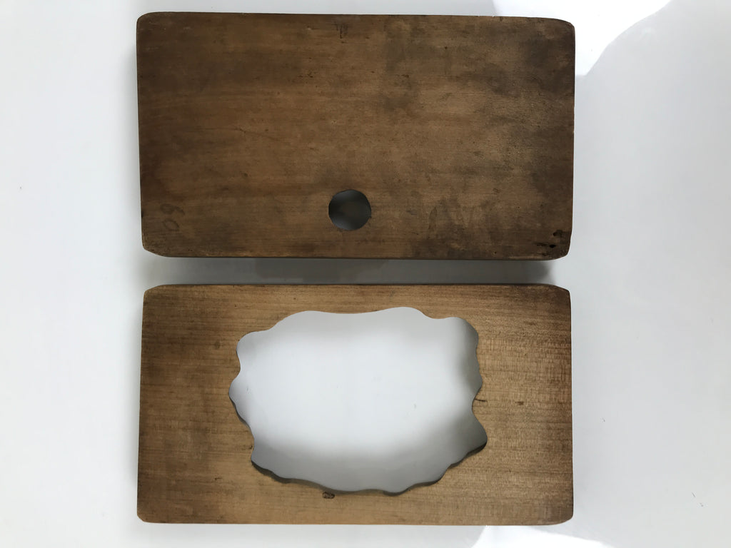 Japanese Wood Carved Kashigata Cake Mold Vtg Sweet Wagashi Heavenly Beings Kg761