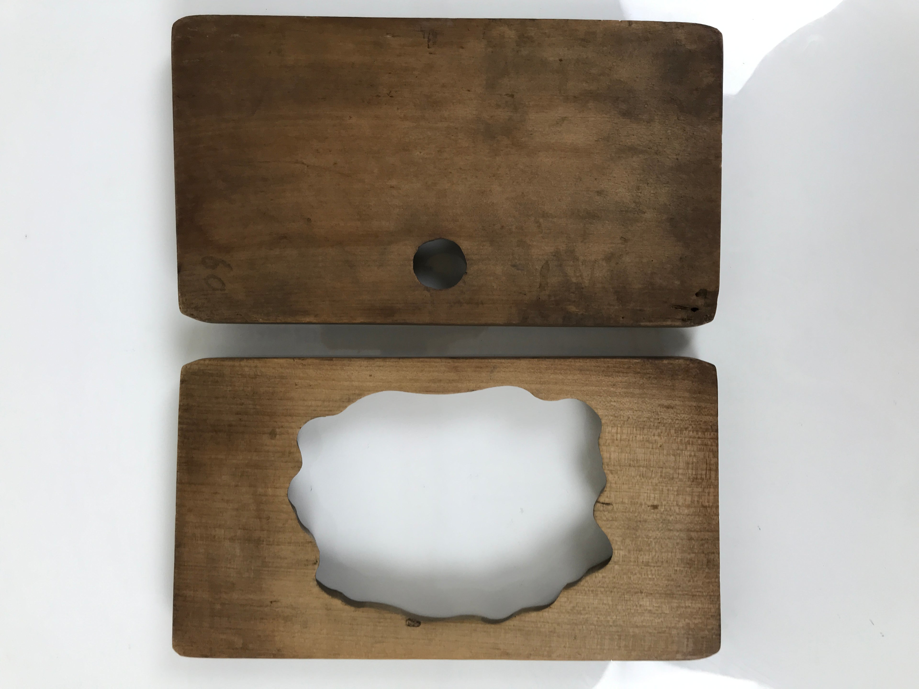 Japanese Wood Carved Kashigata Cake Mold Vtg Sweet Wagashi Heavenly Beings Kg761