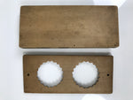 Japanese Wood Carved Kashigata Cake Mold Vtg Sweet Wagashi Kanji Protect Kg770