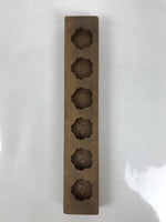 Japanese Wood Carved Kashigata Cake Mold Vtg Sweet Wagashi Kanji Sincerity Kg700