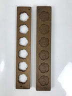 Japanese Wood Carved Kashigata Cake Mold Vtg Sweet Wagashi Kanji Sincerity Kg700
