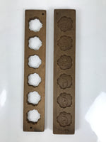 Japanese Wood Carved Kashigata Cake Mold Vtg Sweet Wagashi Kanji Sincerity Kg700