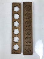 Japanese Wood Carved Kashigata Cake Mold Vtg Sweet Wagashi Kanji Sincerity Kg700