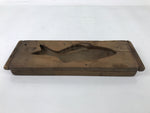 Japanese Wood Carved Kashigata Cake Mold Vtg Sweet Wagashi Koi Fish Kg564