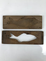 Japanese Wood Carved Kashigata Cake Mold Vtg Sweet Wagashi Koi Fish Kg564