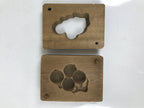 Japanese Wood Carved Kashigata Cake Mold Vtg Sweet Wagashi Loquat Biwa Kg622