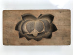 Japanese Wood Carved Kashigata Cake Mold Vtg Sweet Wagashi Lotus Flower Kg661