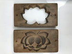 Japanese Wood Carved Kashigata Cake Mold Vtg Sweet Wagashi Lotus Flower Kg661