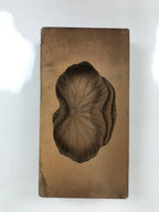 Japanese Wood Carved Kashigata Cake Mold Vtg Sweet Wagashi Lotus Leaf Kg576