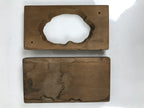 Japanese Wood Carved Kashigata Cake Mold Vtg Sweet Wagashi Lotus Leaf Kg576