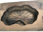 Japanese Wood Carved Kashigata Cake Mold Vtg Sweet Wagashi Lotus Leaf Kg577