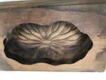 Japanese Wood Carved Kashigata Cake Mold Vtg Sweet Wagashi Lotus Leaf Kg577