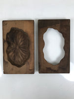 Japanese Wood Carved Kashigata Cake Mold Vtg Sweet Wagashi Lotus Leaf Kg577