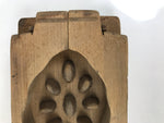 Japanese Wood Carved Kashigata Cake Mold Vtg Sweet Wagashi Lotus Root Kg580