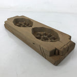 Japanese Wood Carved Kashigata Cake Mold Vtg Sweet Wagashi Lotus Root Kg580