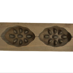 Japanese Wood Carved Kashigata Cake Mold Vtg Sweet Wagashi Lotus Root Kg580
