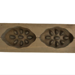 Japanese Wood Carved Kashigata Cake Mold Vtg Sweet Wagashi Lotus Root Kg580